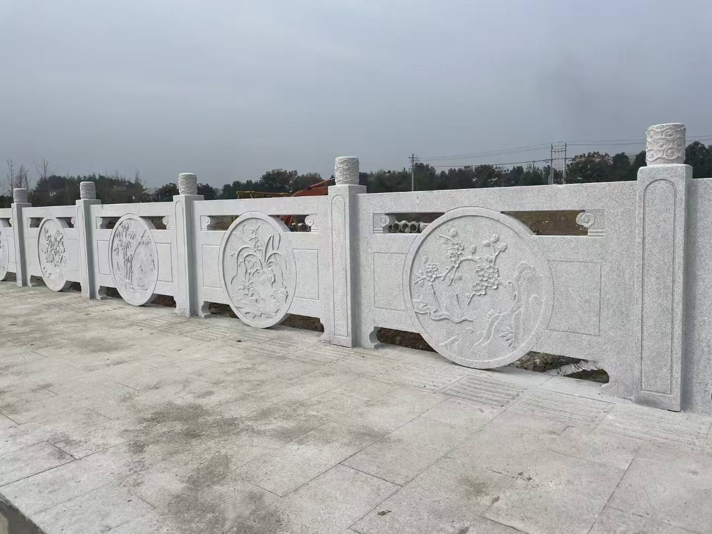 眉山芝麻白河道栏杆 石材栏杆